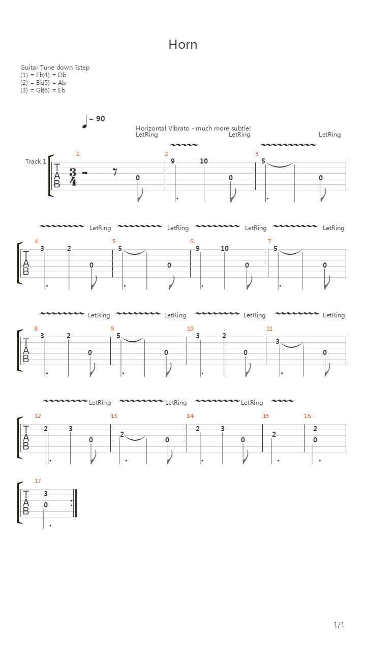 Horn吉他谱