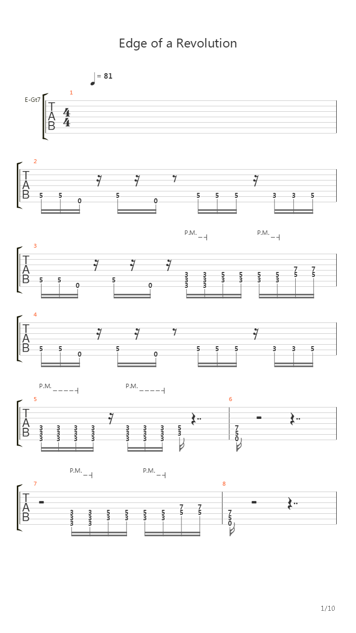 Edge Of A Revolution吉他谱