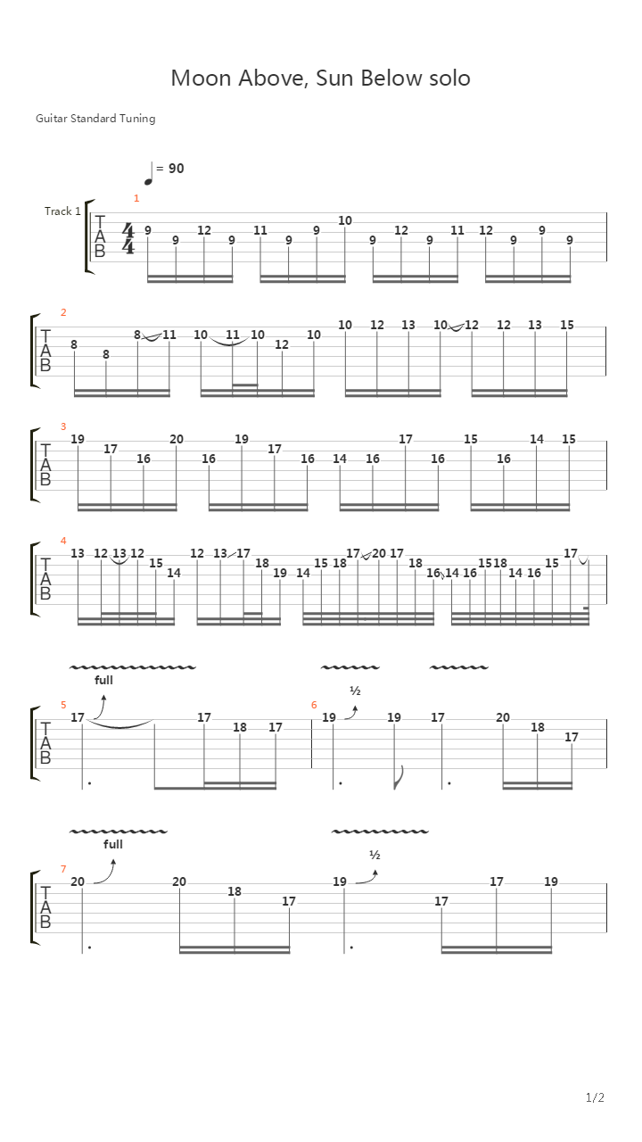 Moon Above Sun Below吉他谱