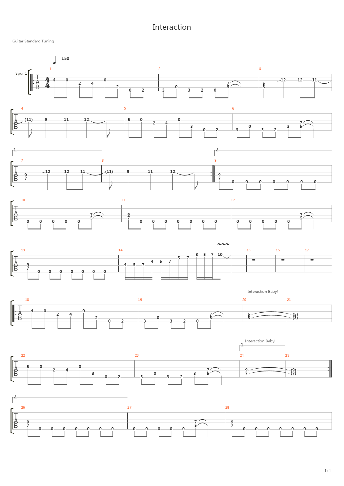 Interaction吉他谱