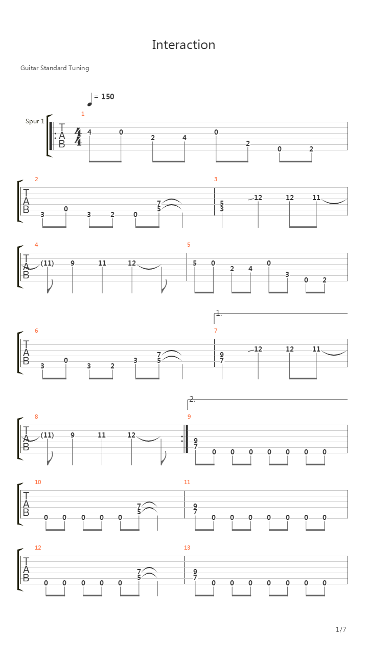 Interaction吉他谱