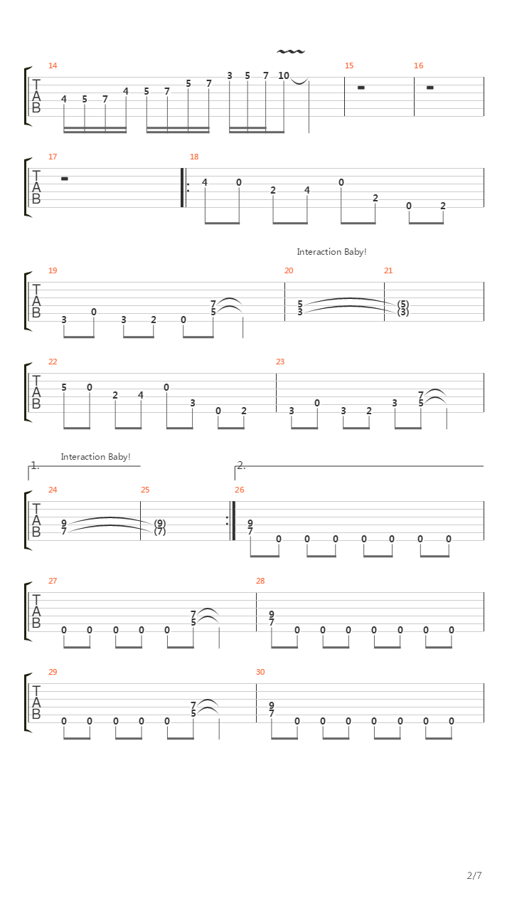 Interaction吉他谱