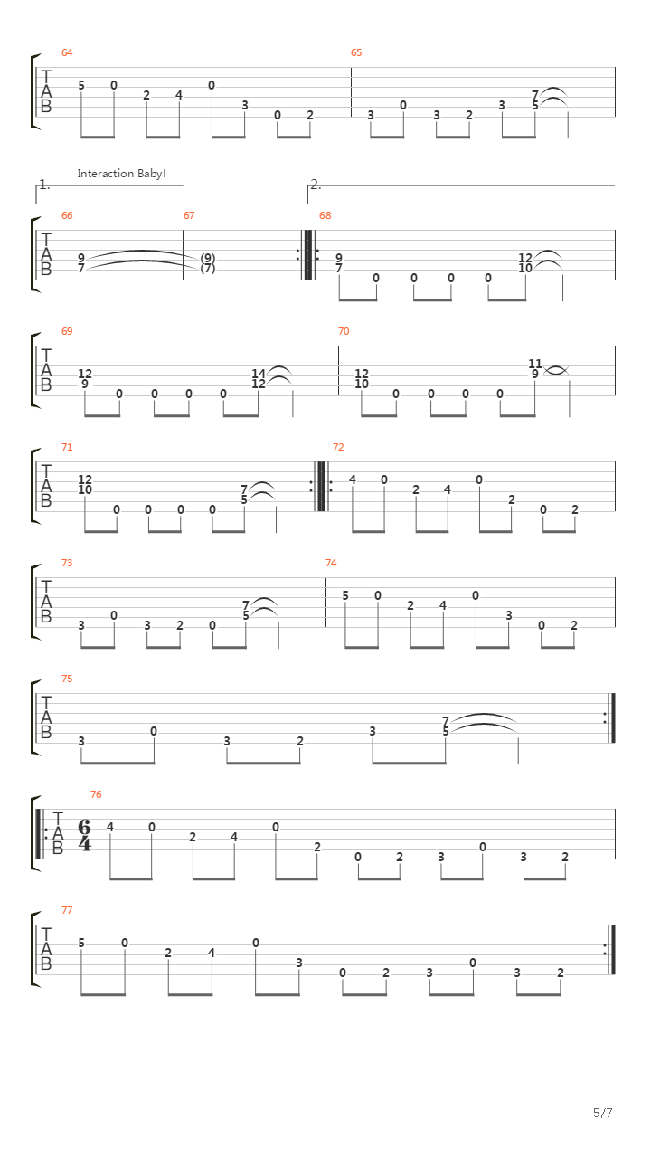 Interaction吉他谱