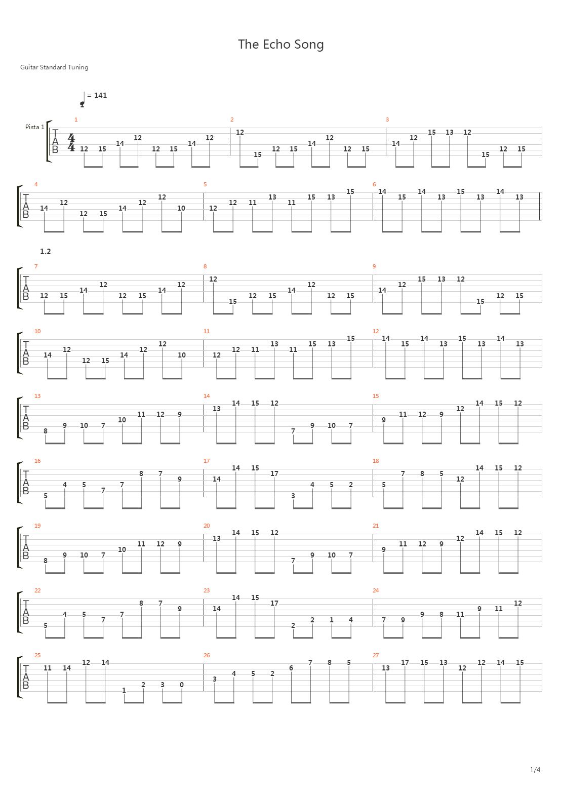 The Echo Song吉他谱