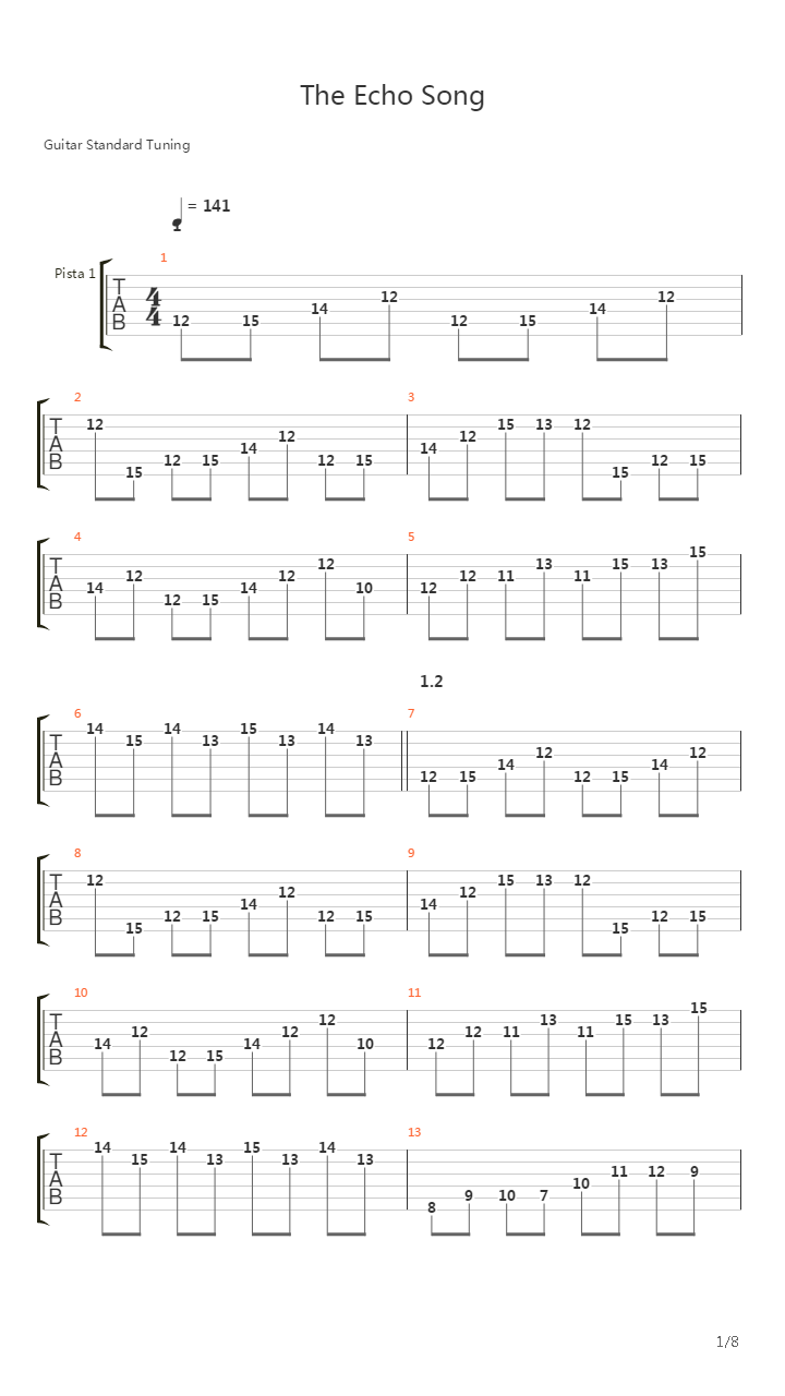 The Echo Song吉他谱