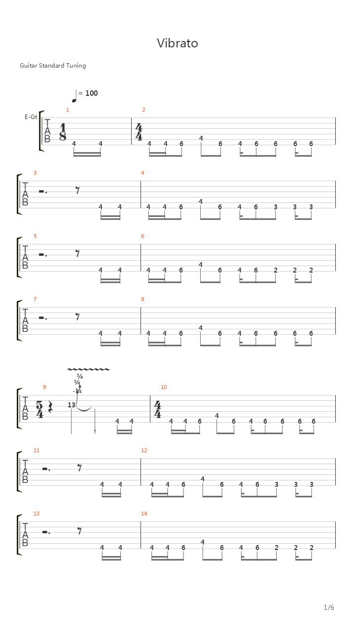 Vibrato吉他谱