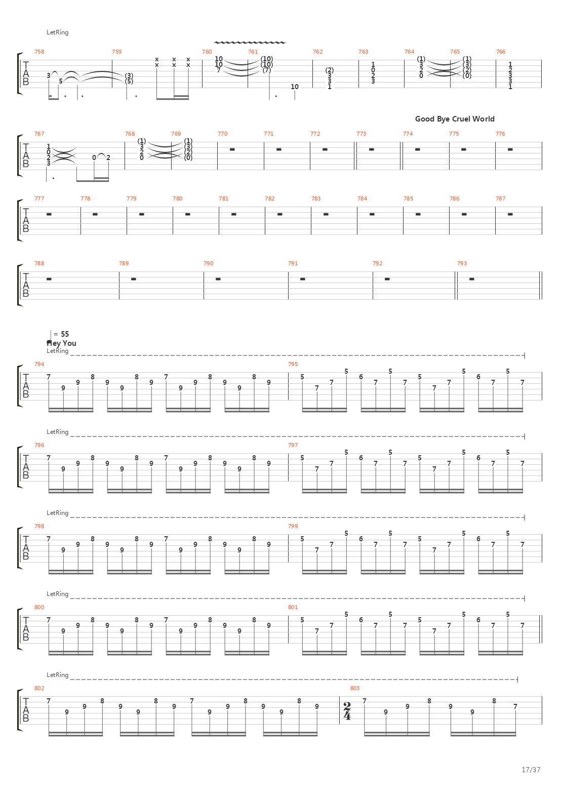 The Wall吉他谱