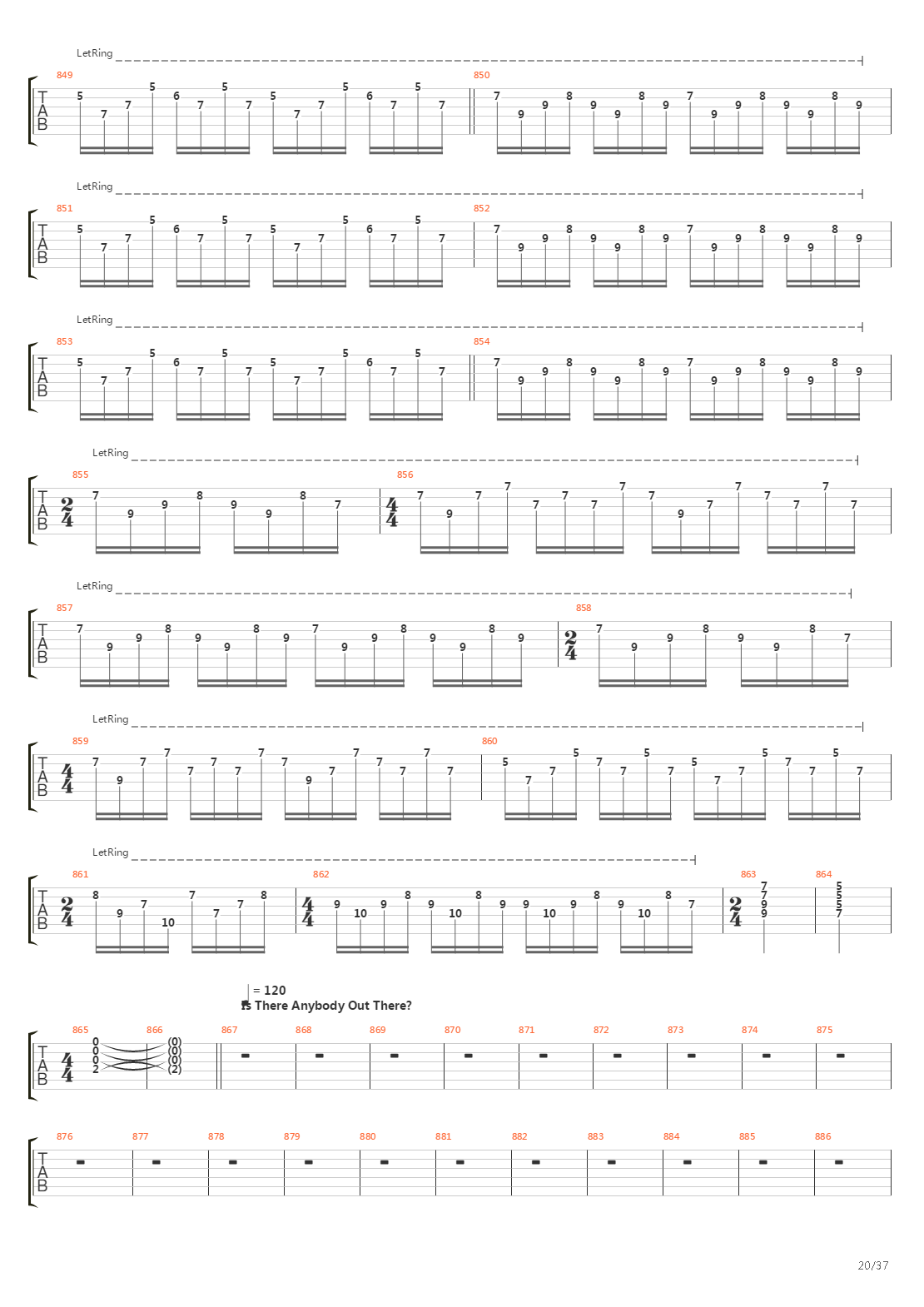 The Wall吉他谱