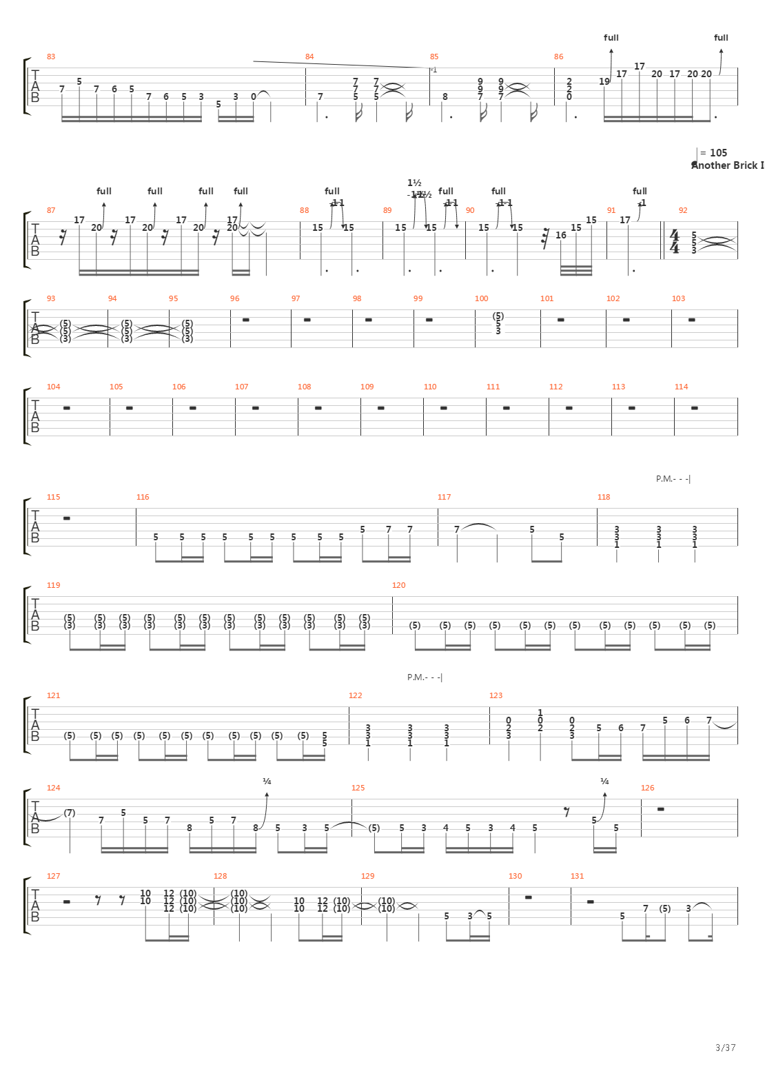 The Wall吉他谱