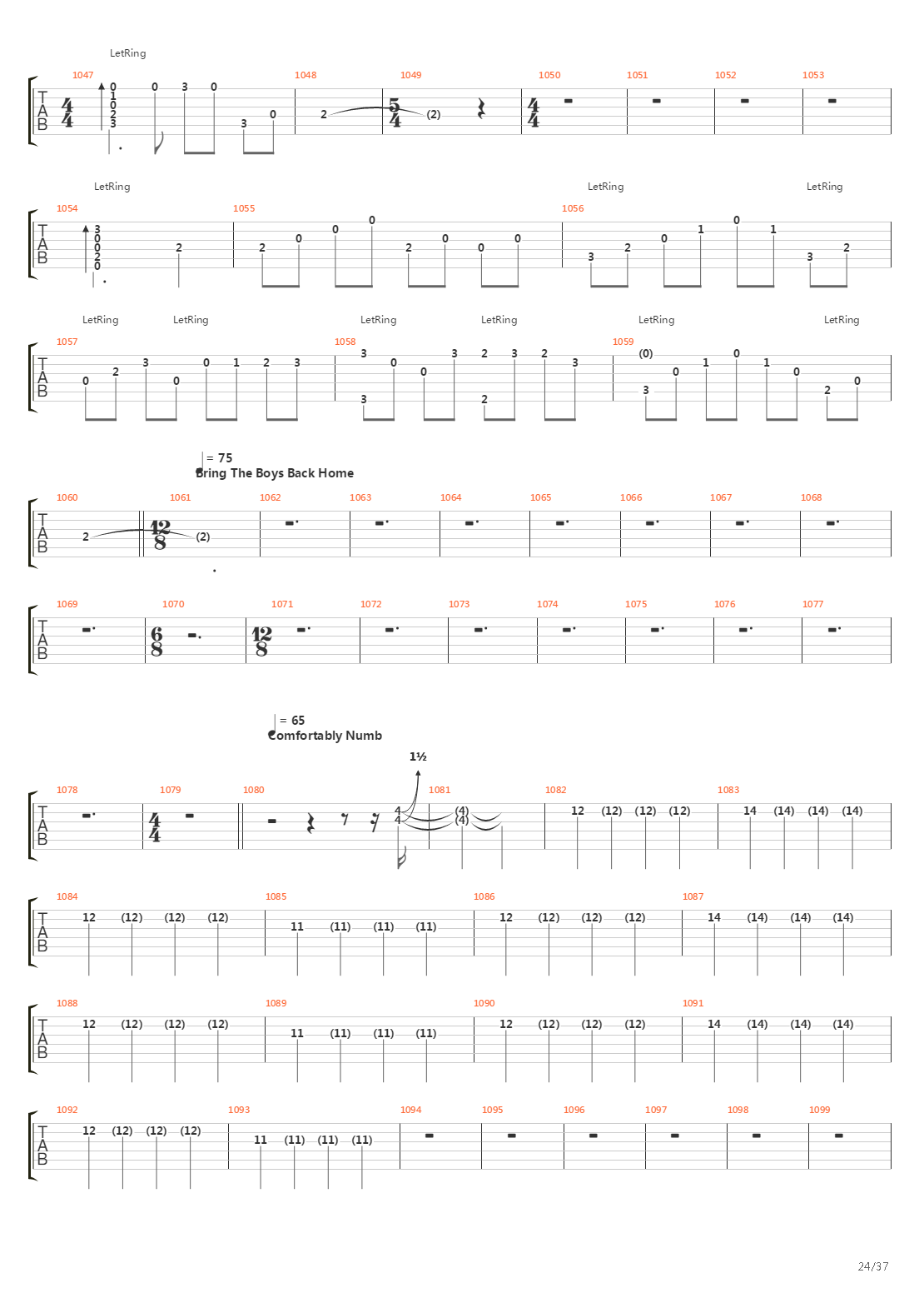 The Wall吉他谱