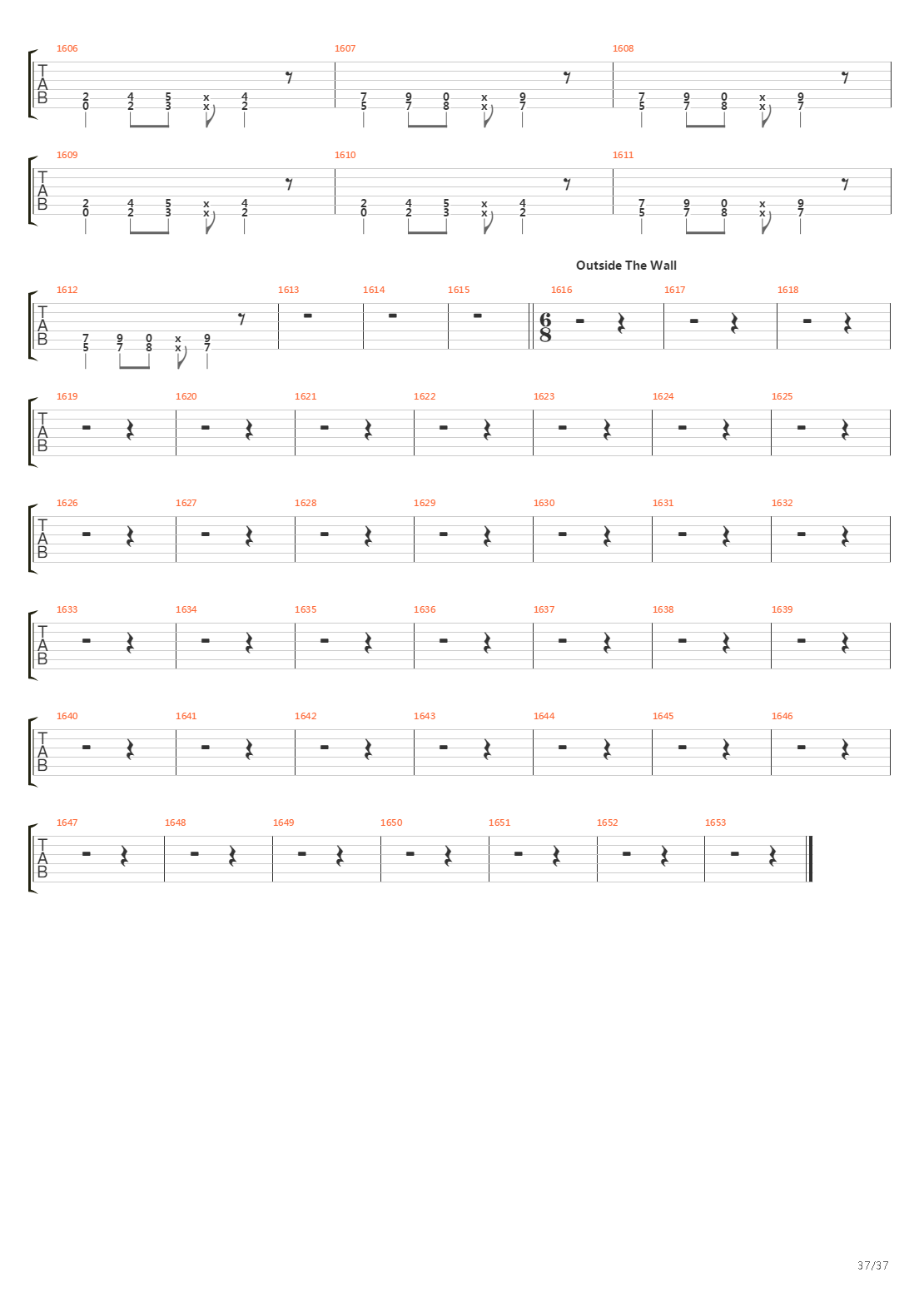 The Wall吉他谱