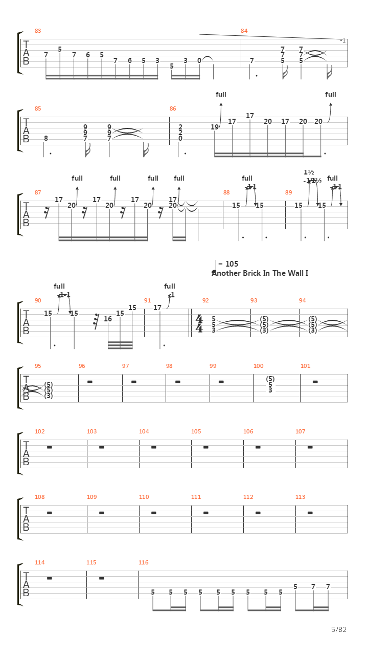 The Wall吉他谱