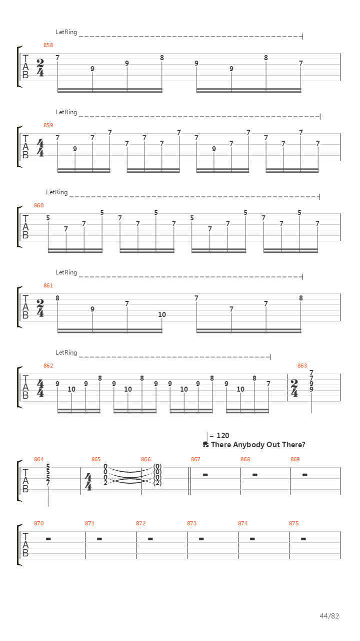 The Wall吉他谱