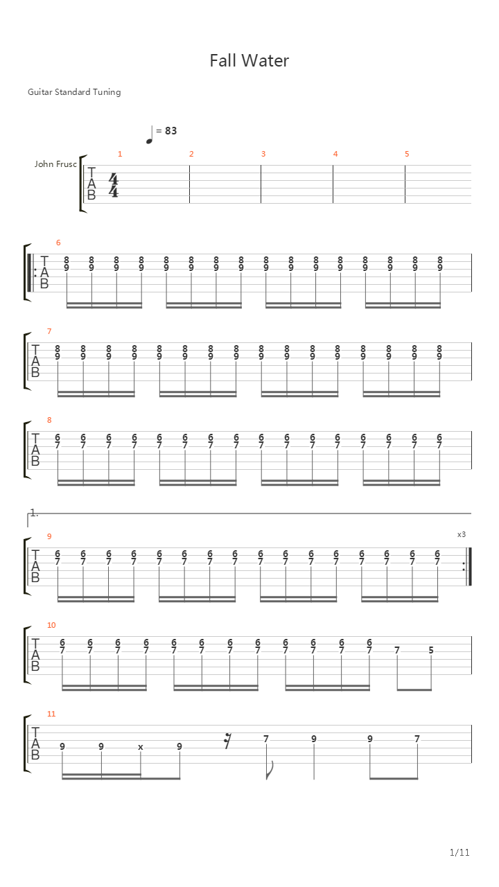 Fall Water吉他谱