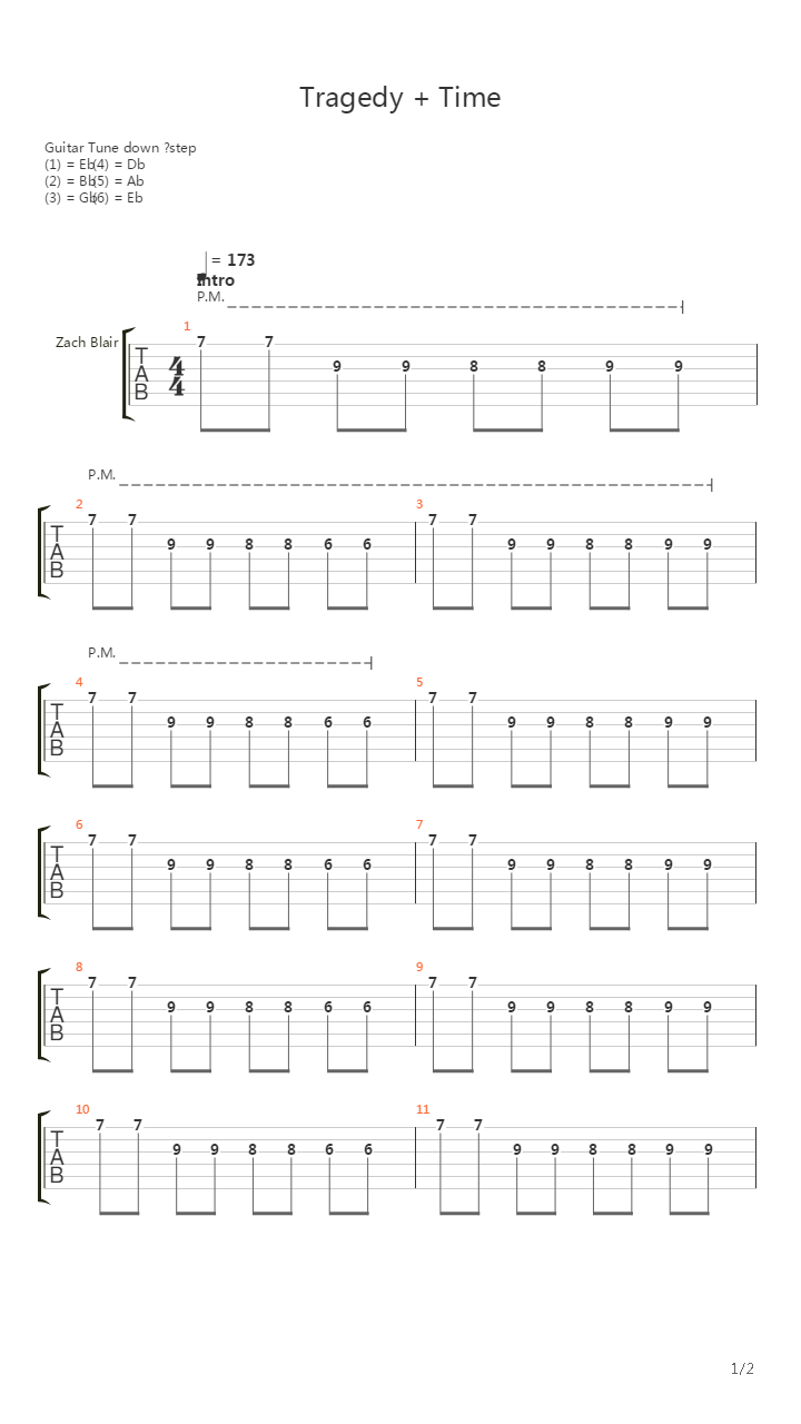 Tragedy Time吉他谱