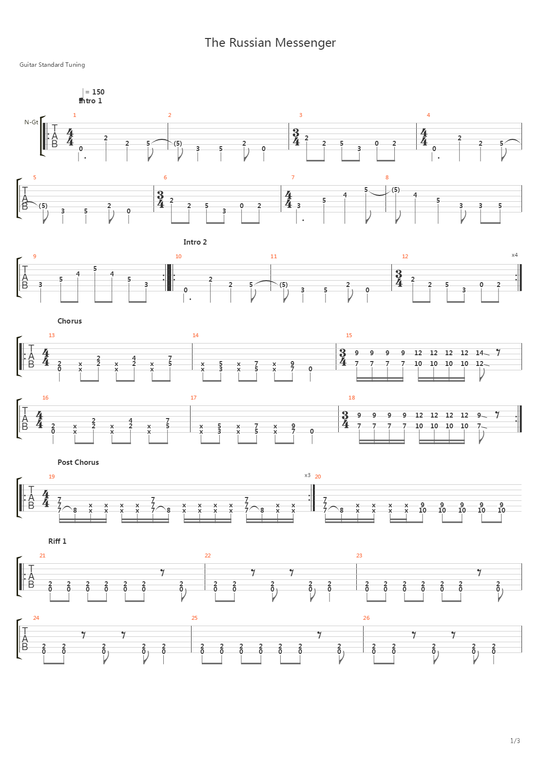 The Russian Messenger吉他谱