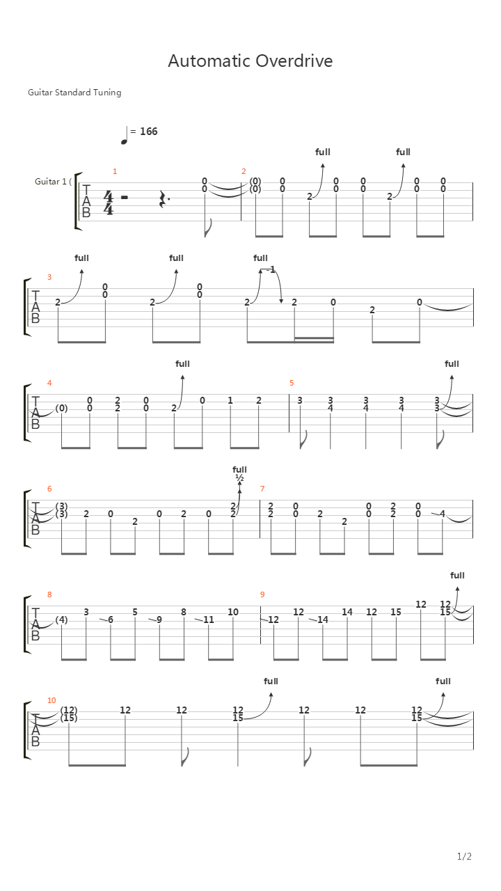 Automatic Overdrive吉他谱