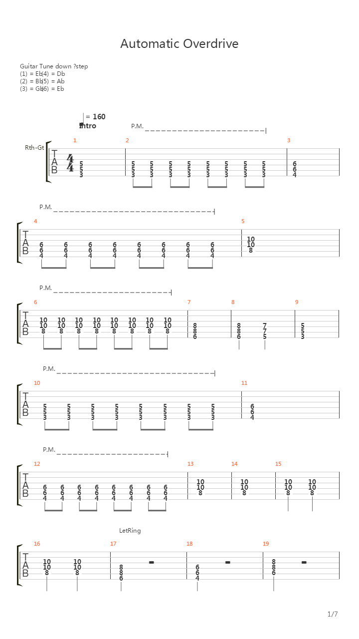 Automatic Overdrive吉他谱