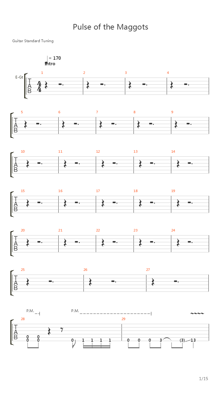 Pulse Of The Maggots吉他谱