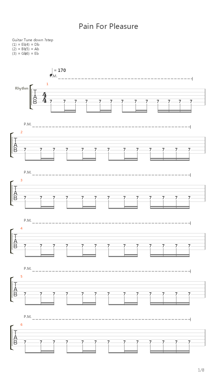 Pain For Pleasure吉他谱