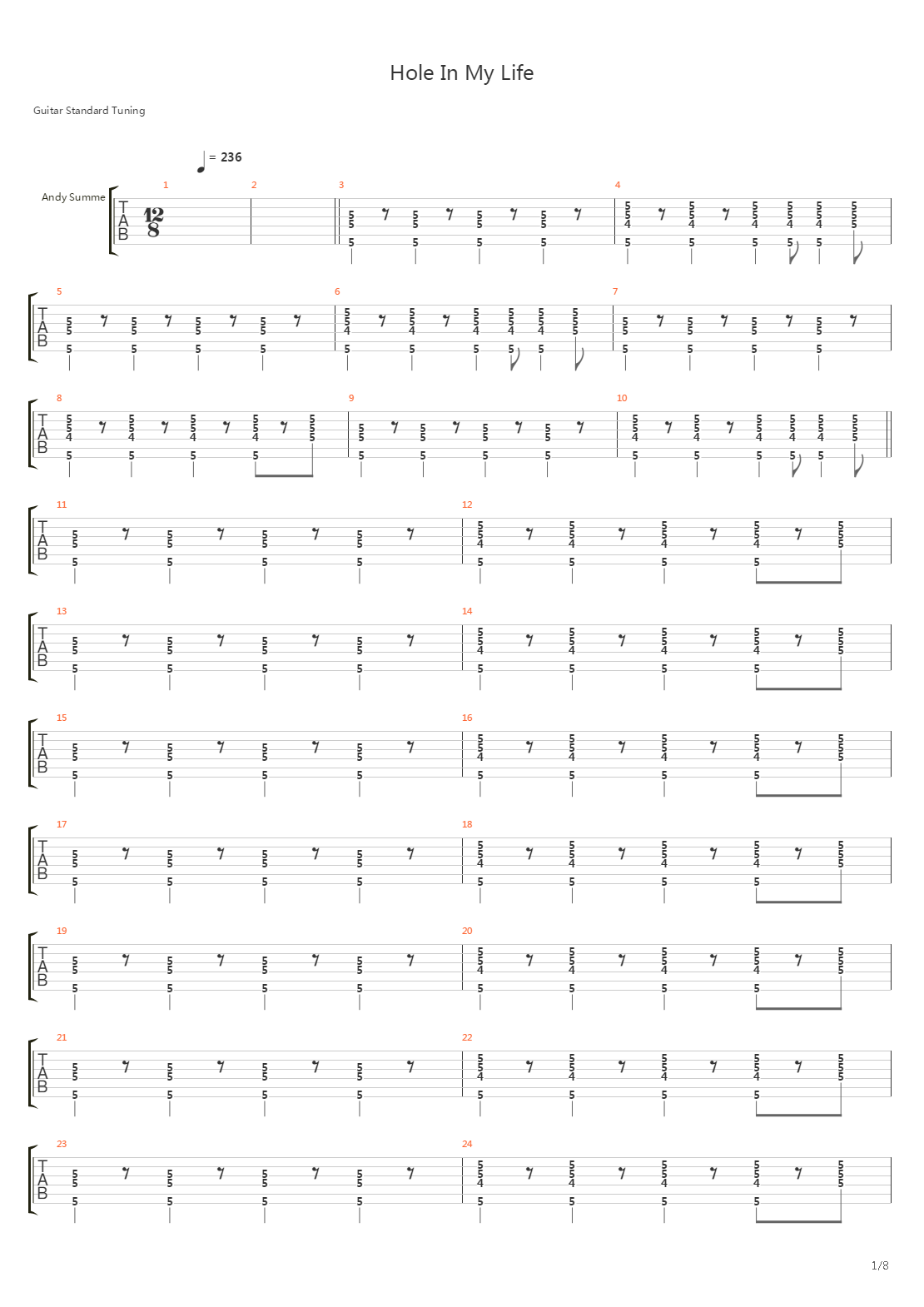 Hole In My Life吉他谱