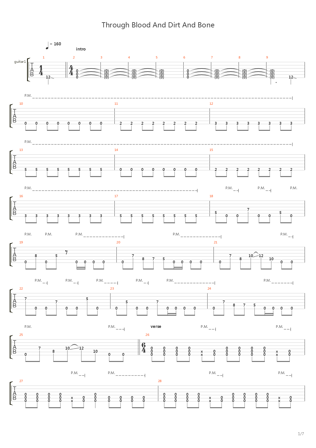 Through Blood And Dirt And Bone吉他谱