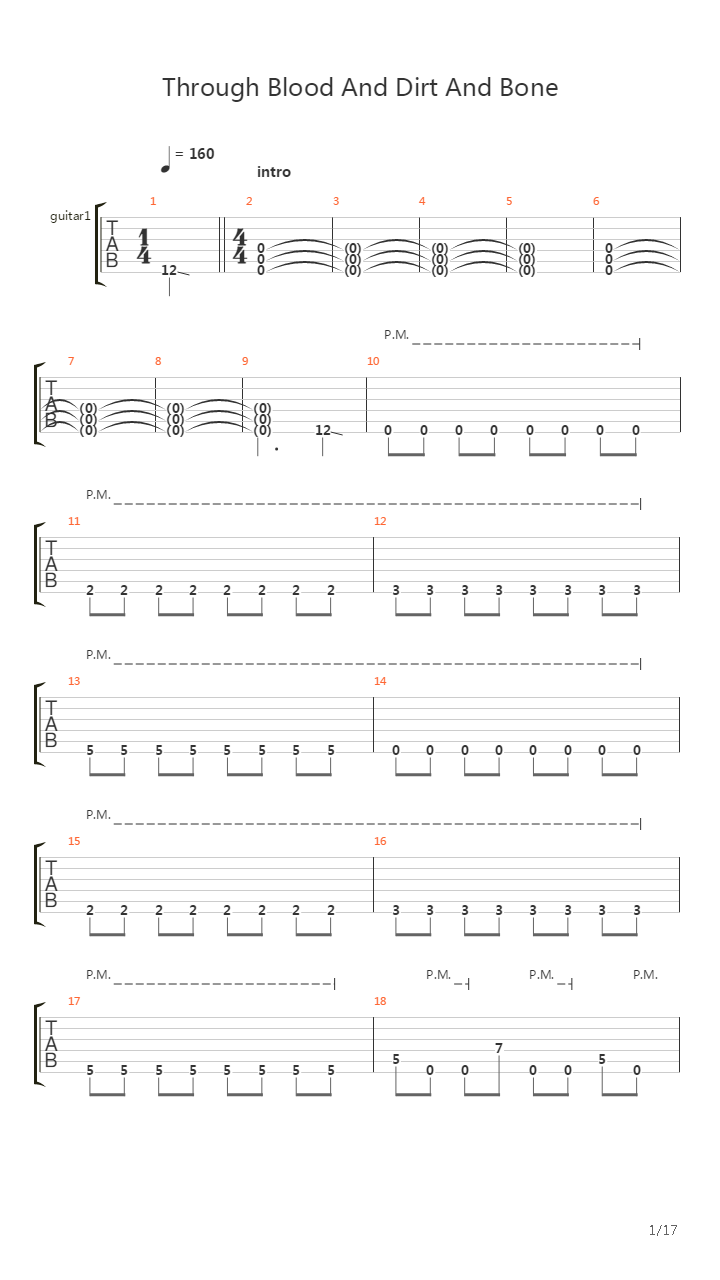 Through Blood And Dirt And Bone吉他谱