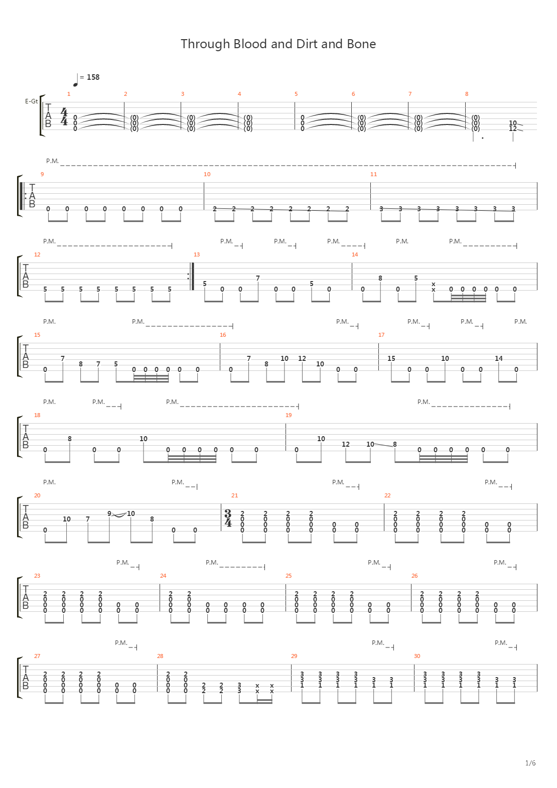 Through Blood And Dirt And Bone吉他谱