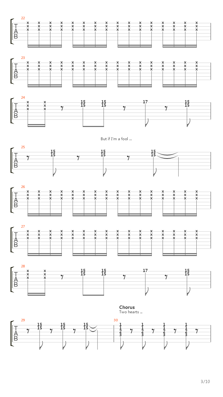 Two Hearts Beat As One吉他谱