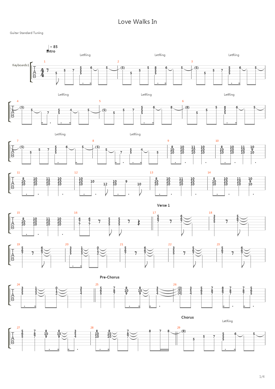Love Walks In吉他谱
