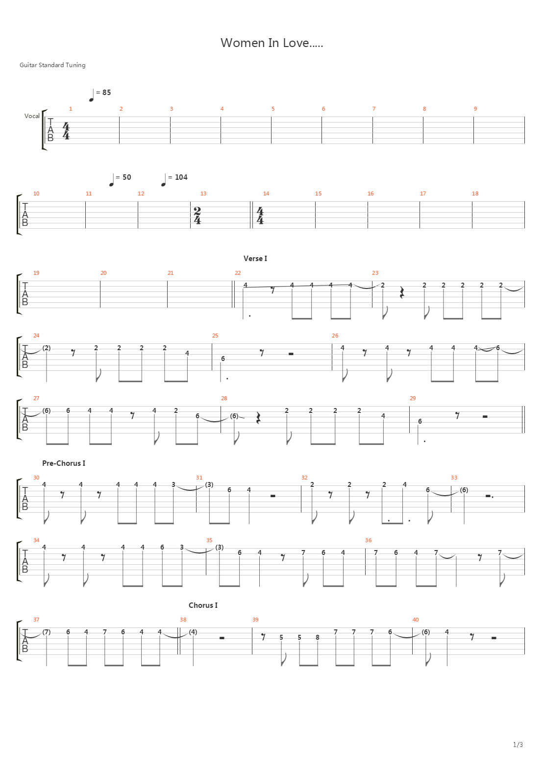 Women In Love吉他谱