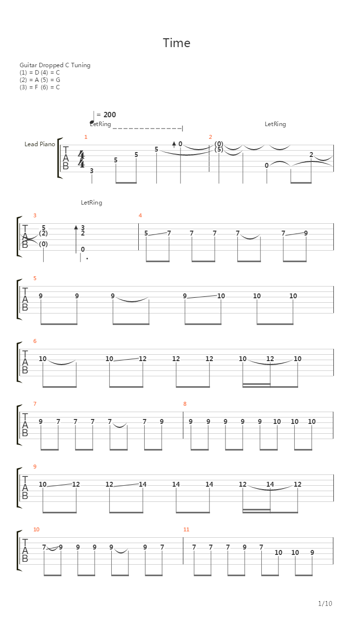 Time吉他谱