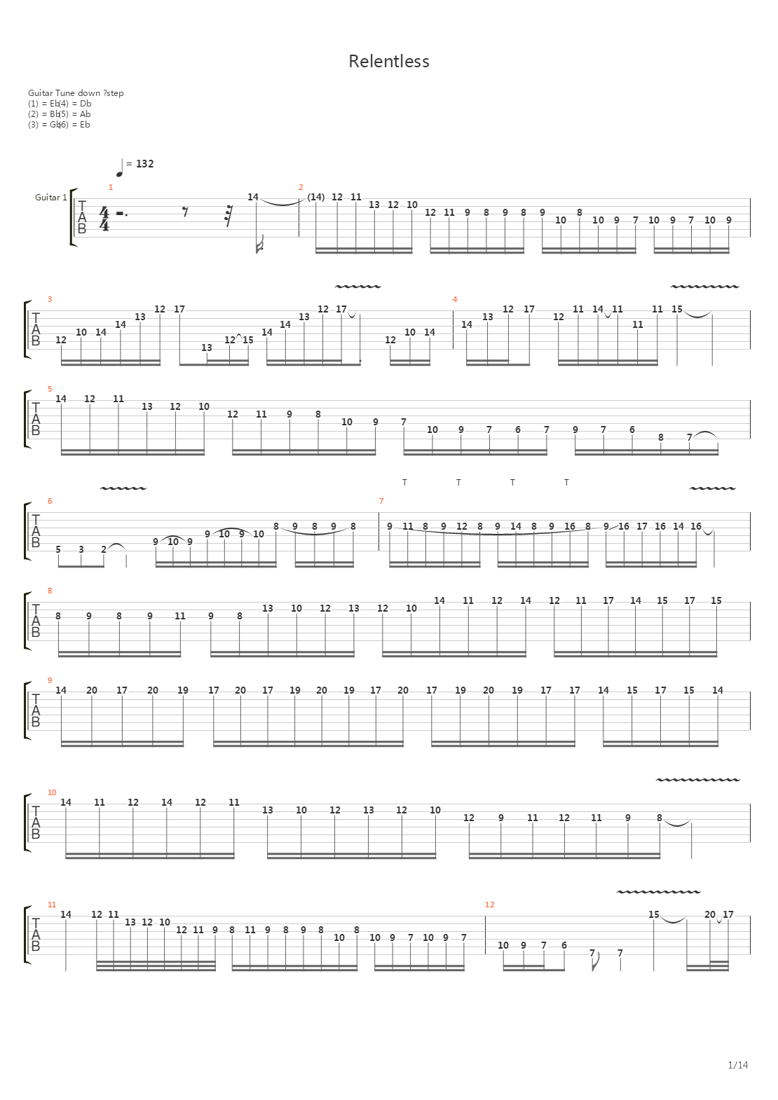 Relentless吉他谱