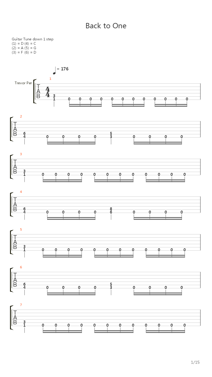 Back To One吉他谱