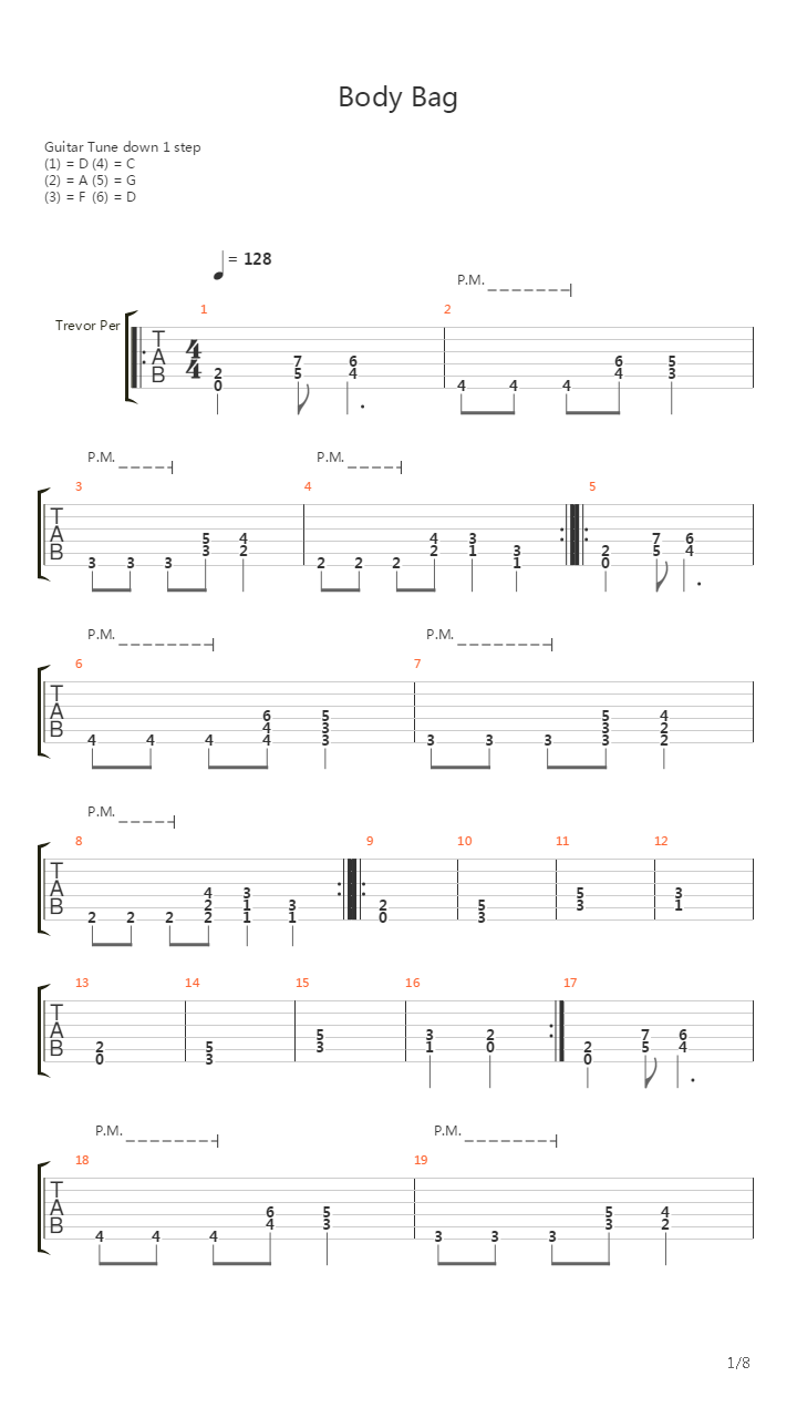 Body Bag吉他谱
