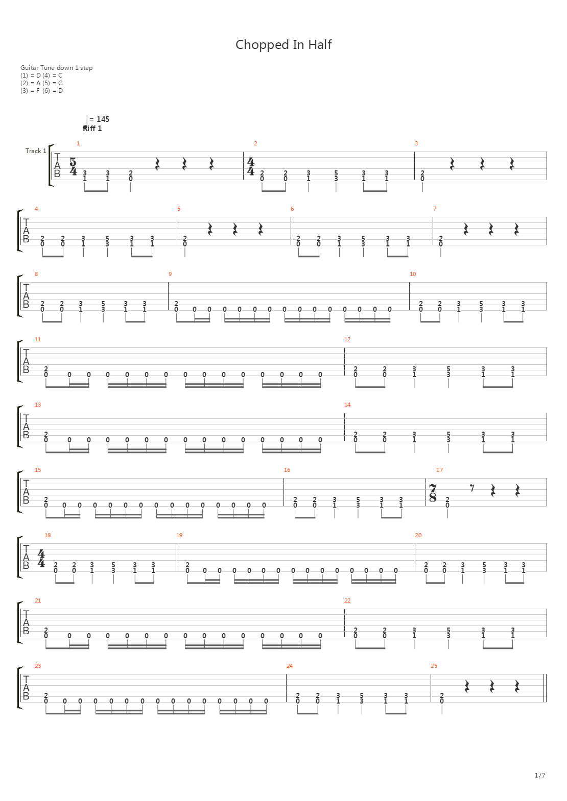 Chopped In Half吉他谱