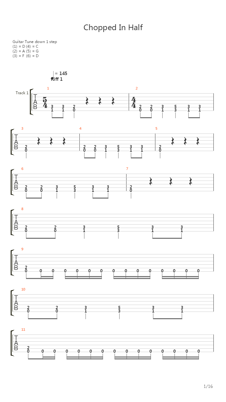 Chopped In Half吉他谱