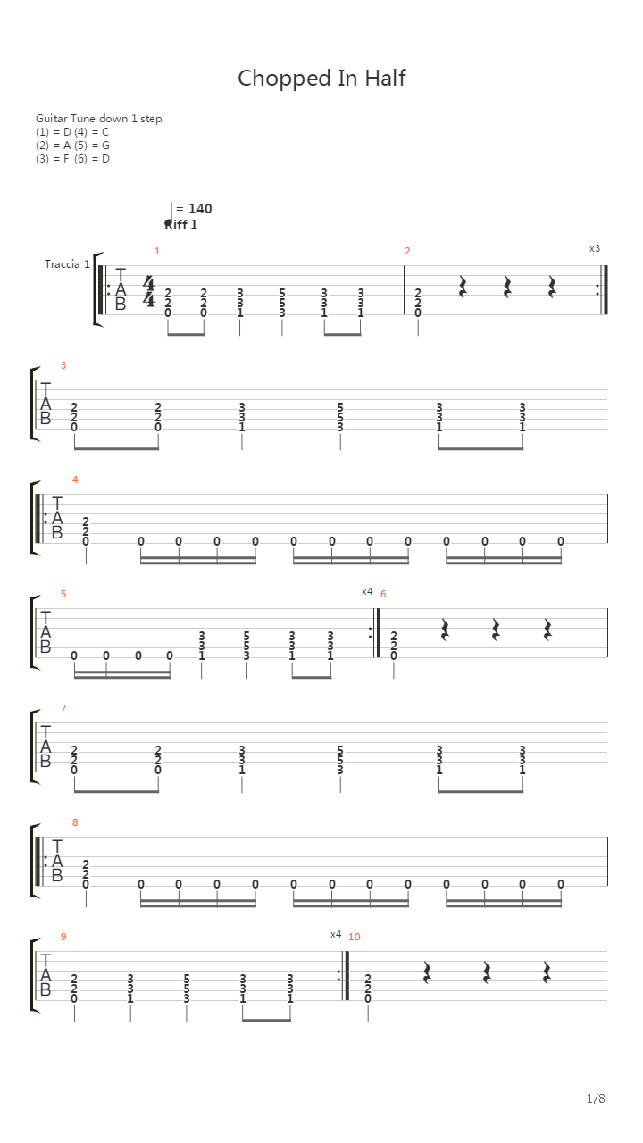 Chopped In Half吉他谱
