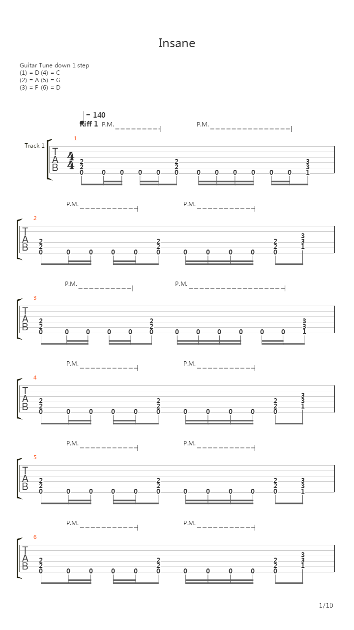 Insane吉他谱