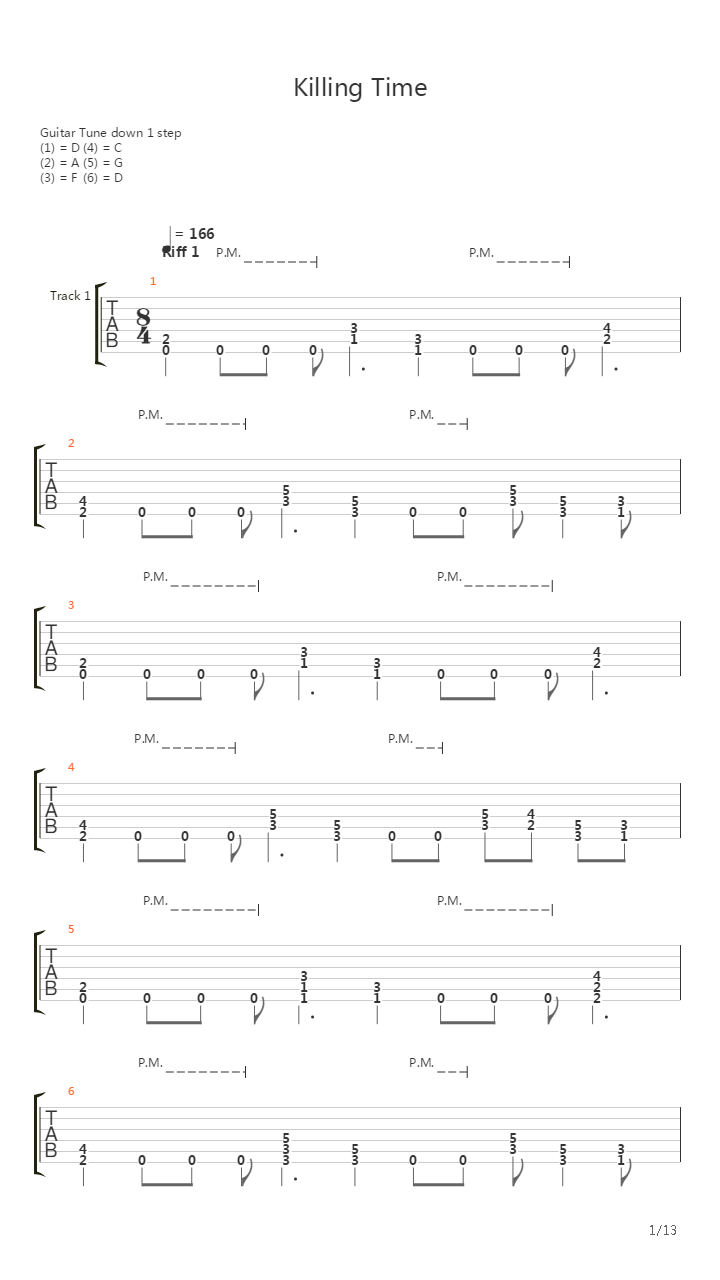 Killing Time吉他谱