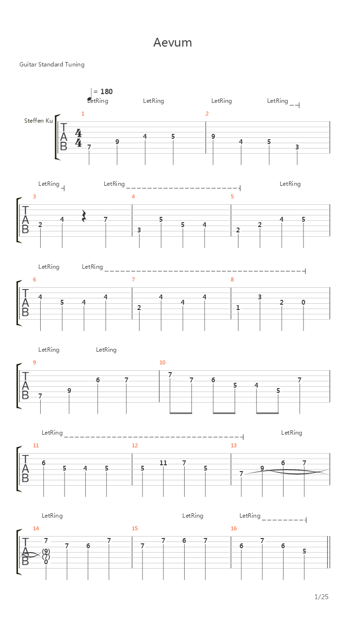 Aevum吉他谱