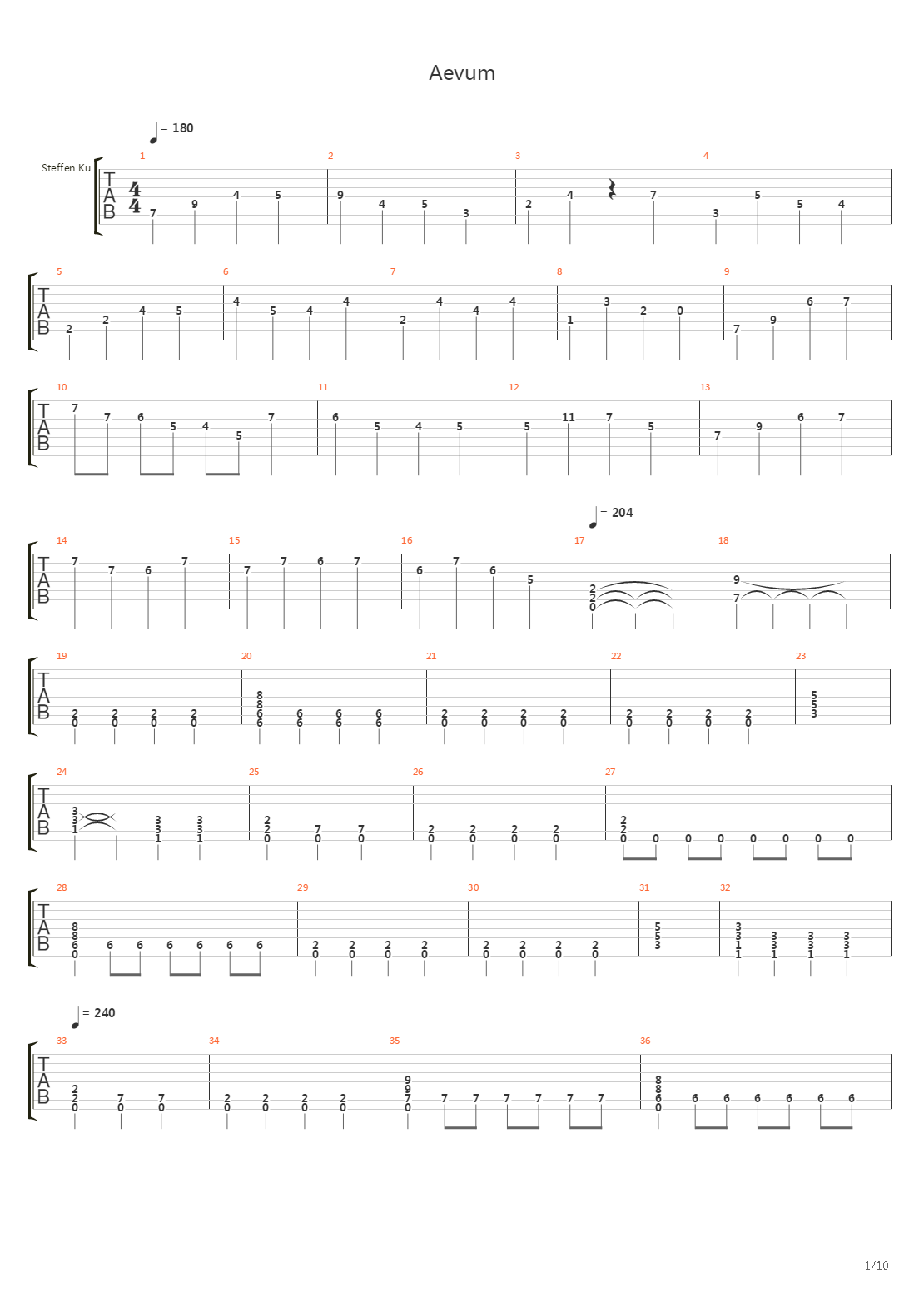 Aevum吉他谱