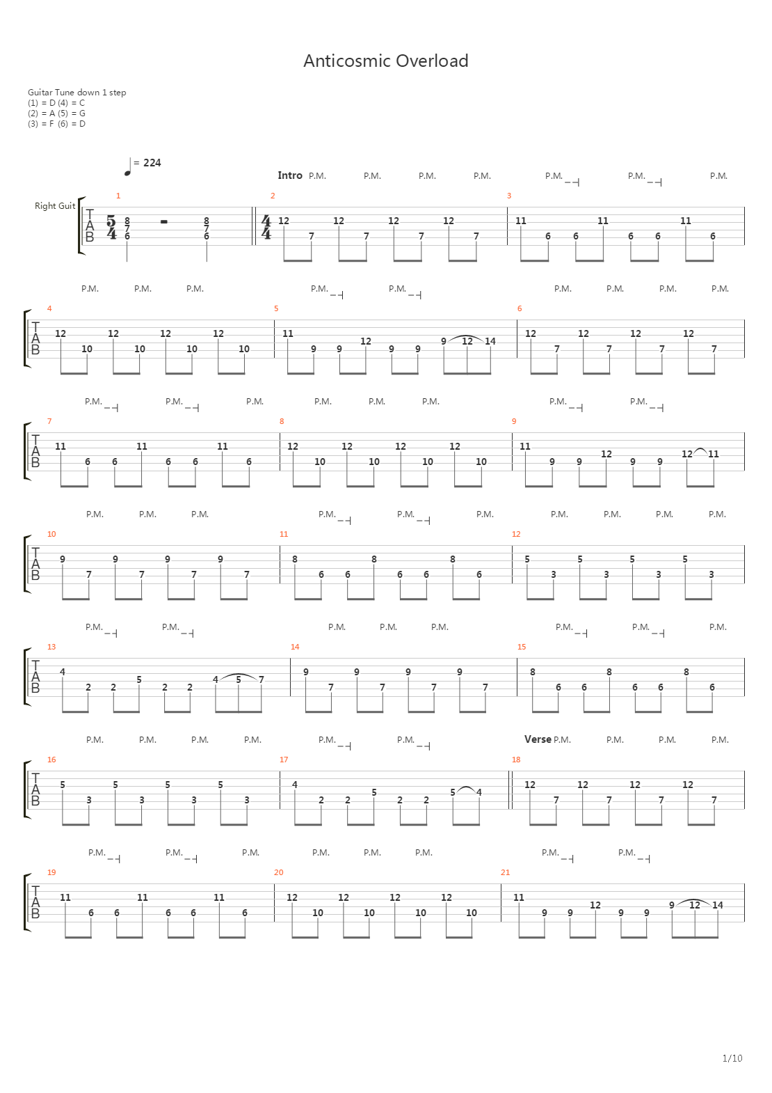 Anticosmic Overload吉他谱