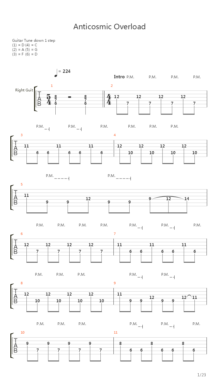 Anticosmic Overload吉他谱