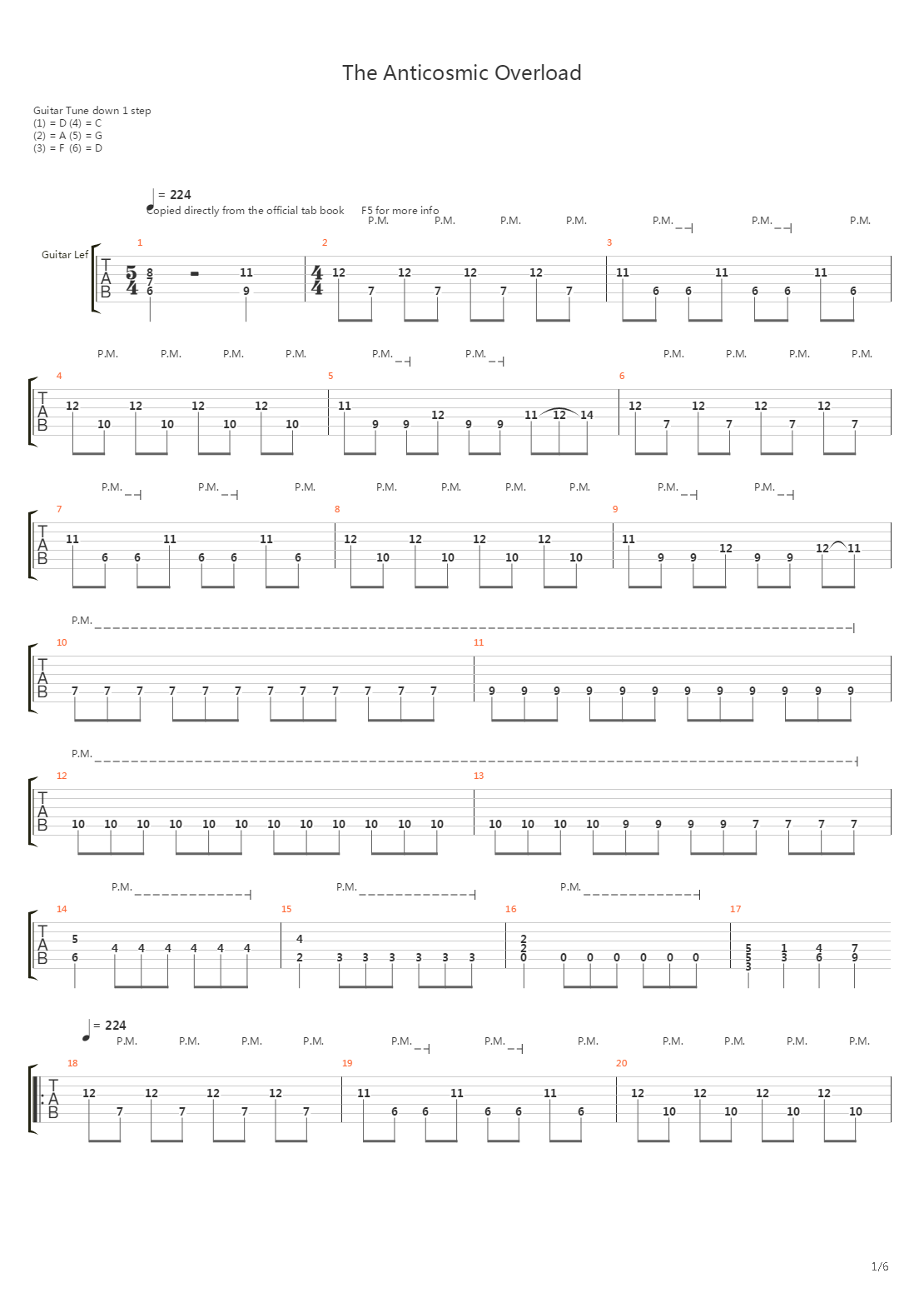 Anticosmic Overload吉他谱