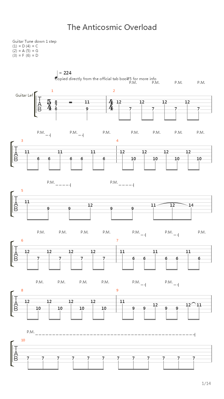 Anticosmic Overload吉他谱
