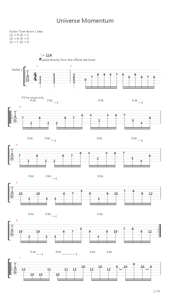 Universe Momentum吉他谱
