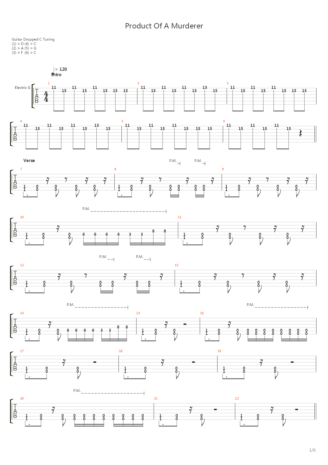 Product Of A Murderer吉他谱