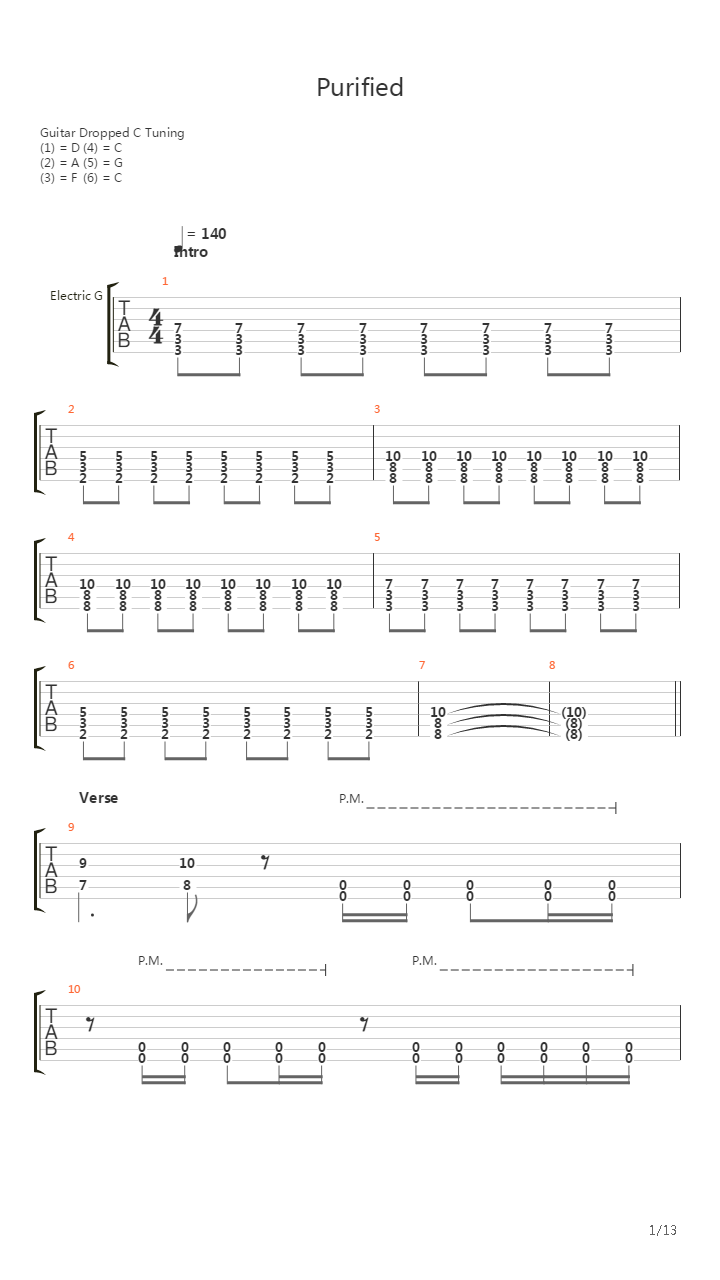Purified吉他谱