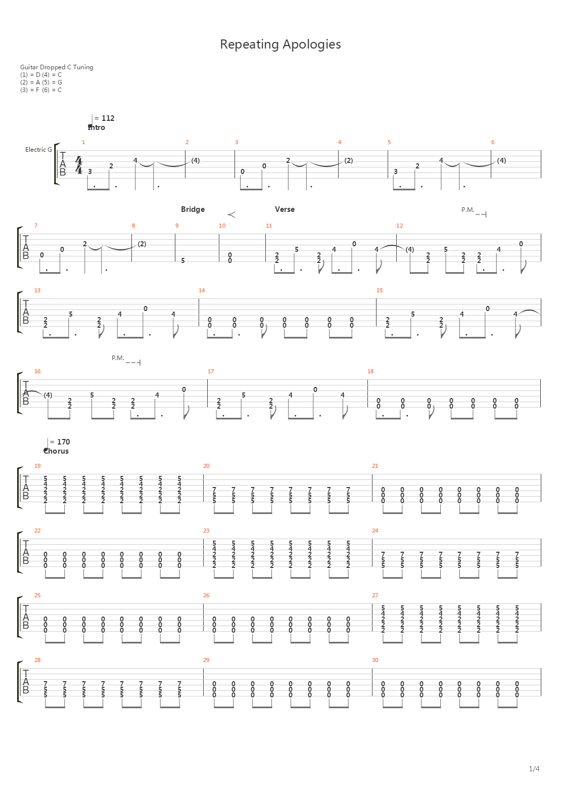 Repeating Apologies吉他谱